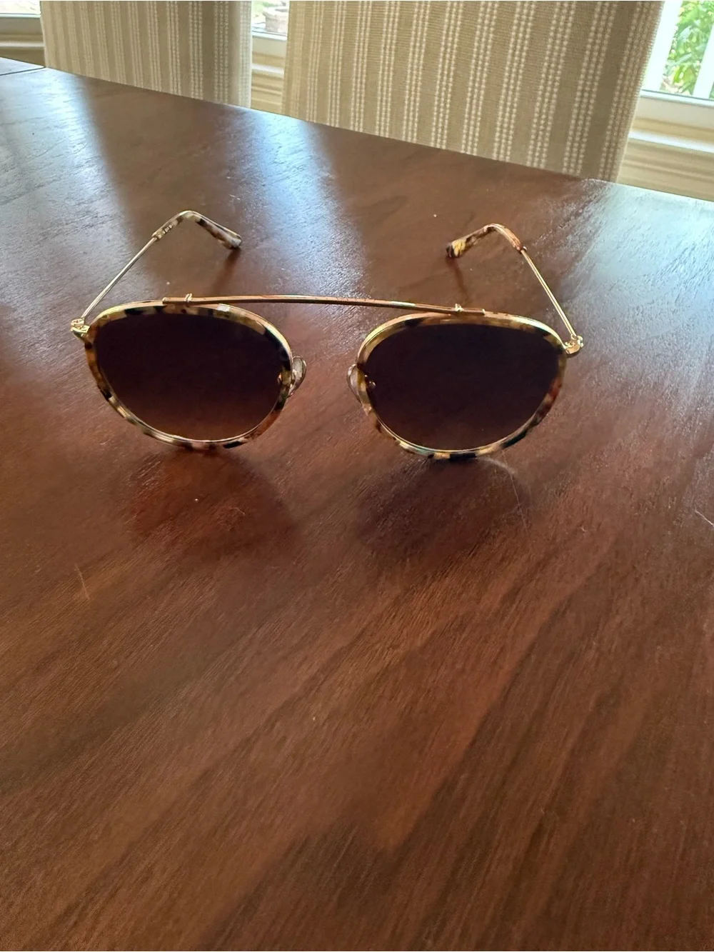 KREWE Tortoiseshell Aviator Sunglasses - Brown Lenses